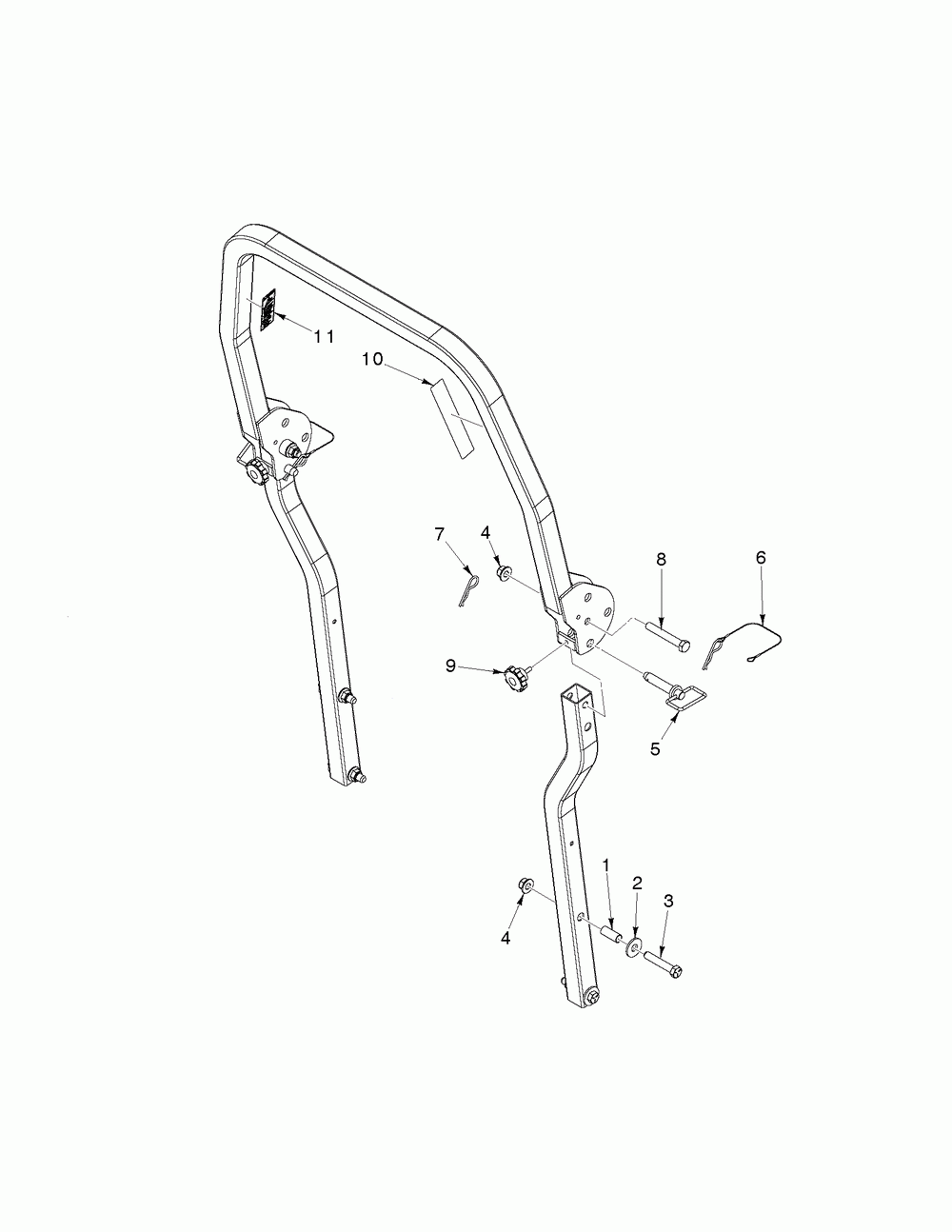 Frame - Roll Protection Diagram and Parts List for Z460XS (970497202-00)(2020-10) Husqvarna Lawn Tractor