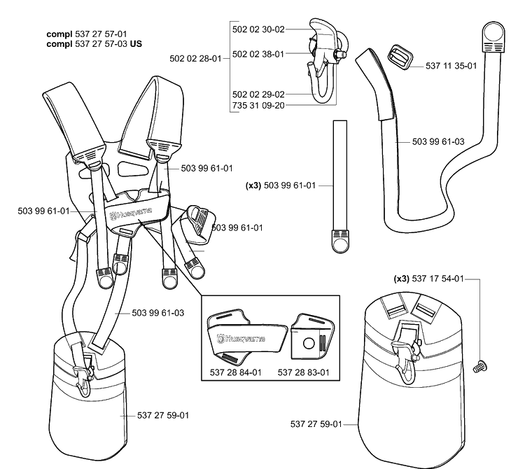 Accessories (A) Diagram and Parts List for 232L 2006-01 Husqvarna Trimmer