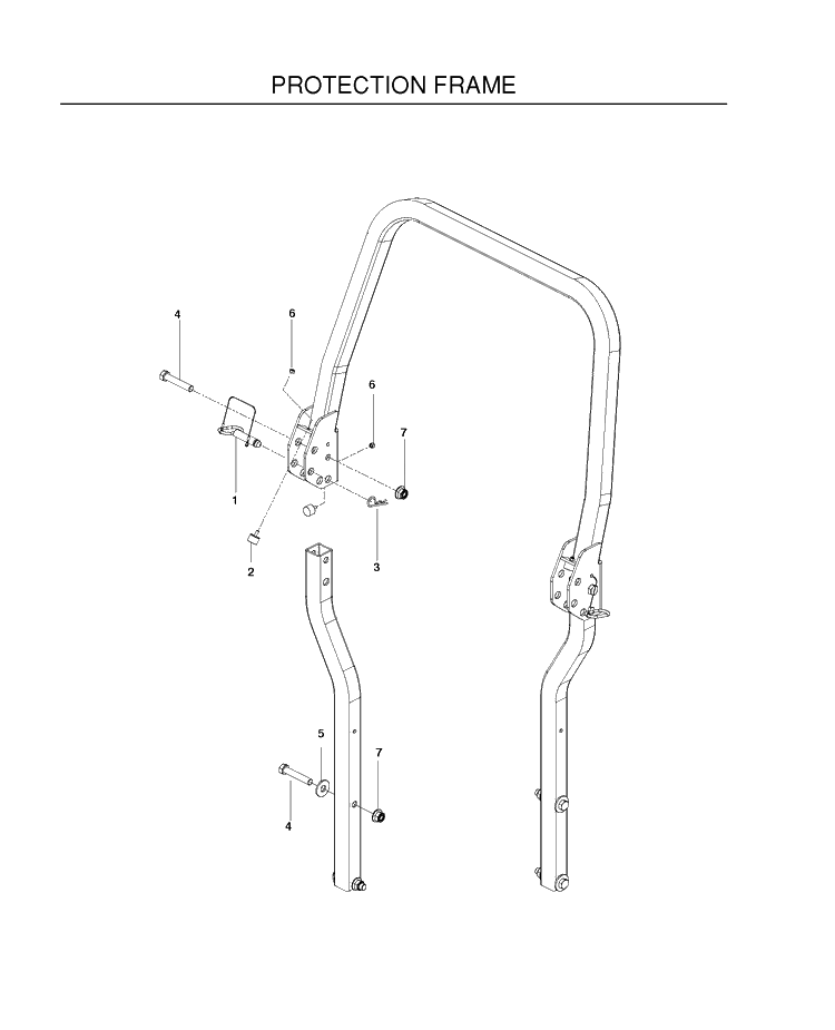 Protection Frame Diagram and Parts List for P-ZT4822FSCARB (966663801)(2010-11) Husqvarna Lawn Mower