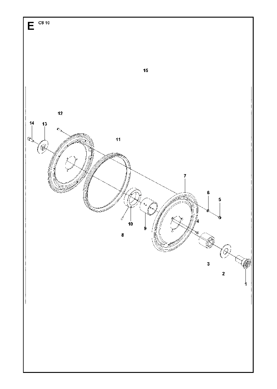 Driving Pulley Diagram and Parts List for CS10 2012-11 Husqvarna Circular Saw