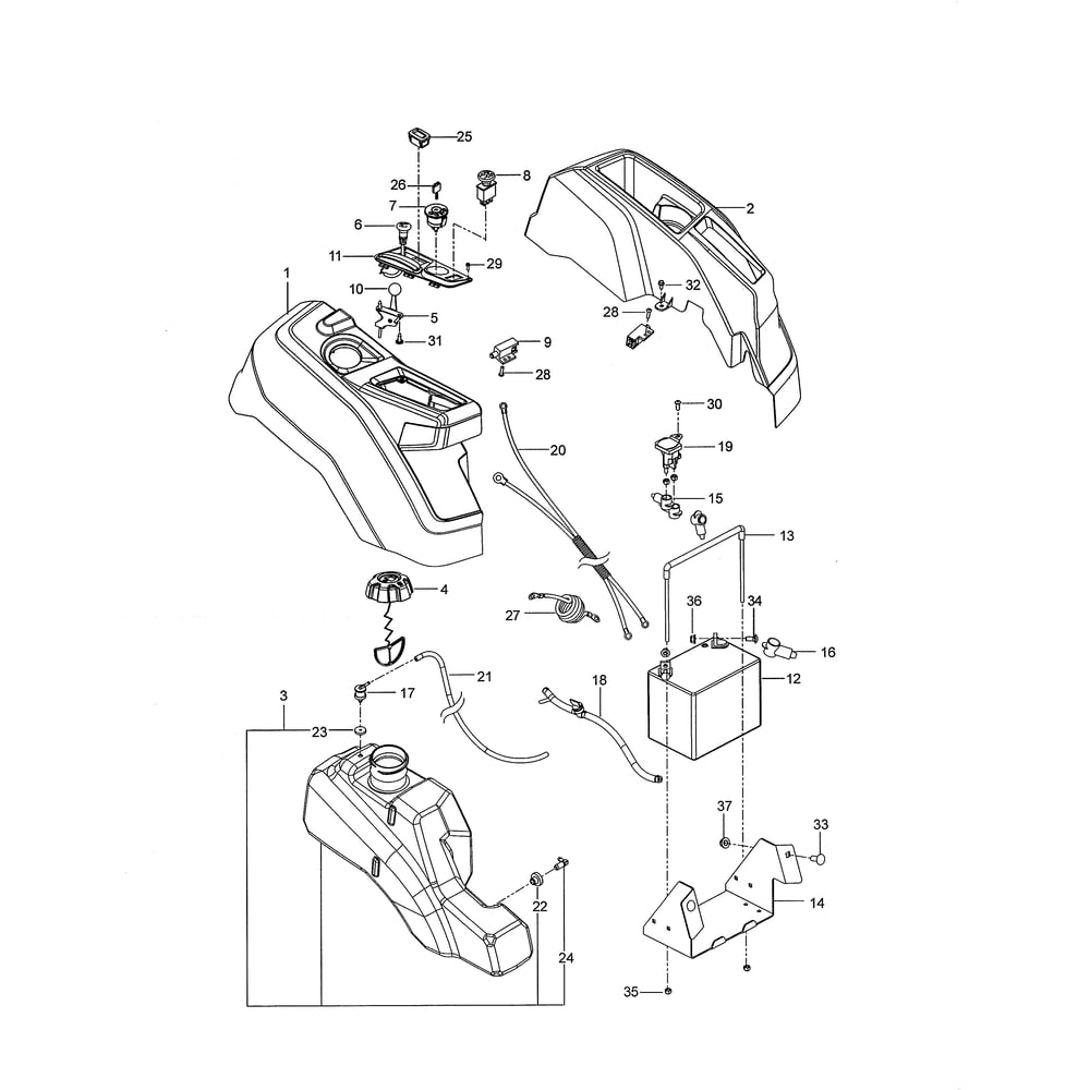 Ignition System Diagram and Parts List for 91750662  Husqvarna Lawn Tractor