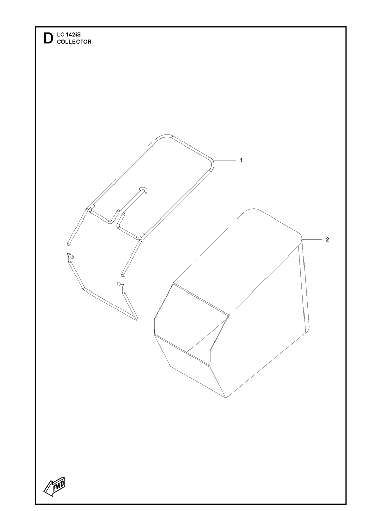Collector Diagram and Parts List for LC142IS  Husqvarna Lawn Mower