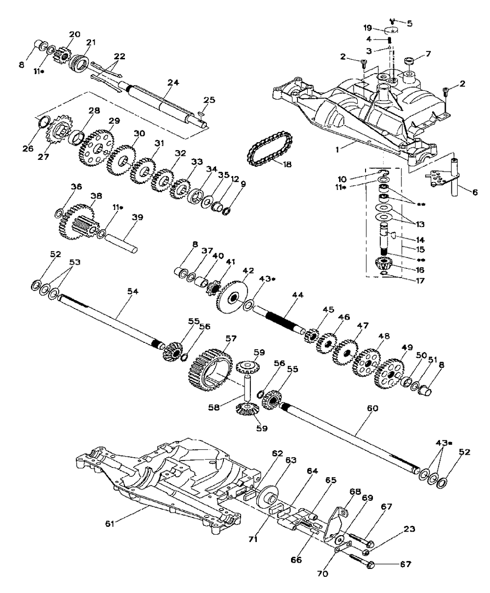 Dana Transaxle - Model Number 4360-112 Diagram and Parts List for LT120 (954140047-A)(1998-01) Husqvarna Lawn Tractor