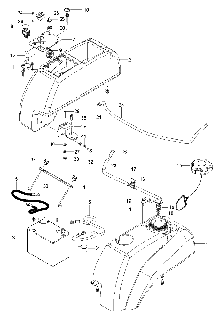 Ignition System Diagram and Parts List for MZ61 (970467701-00)(2020-04) Husqvarna Lawn Mower