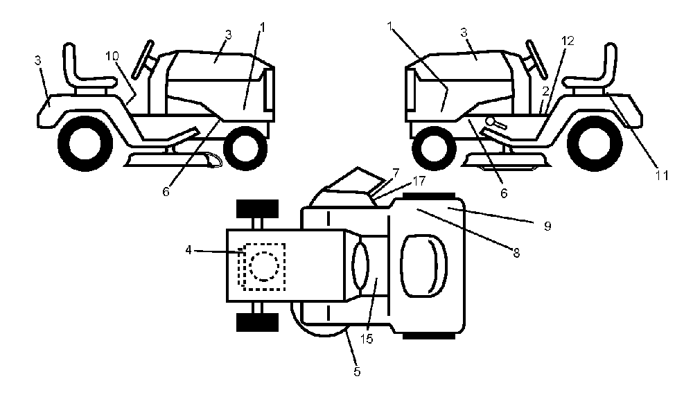 Decals Diagram and Parts List for LTH1742T (96041006702)(2009-03) Husqvarna Lawn Tractor