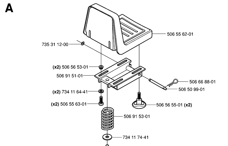 Seat Diagram and Parts List for RIDER155AWD (965089301)(2006-01) Husqvarna Lawn Mower