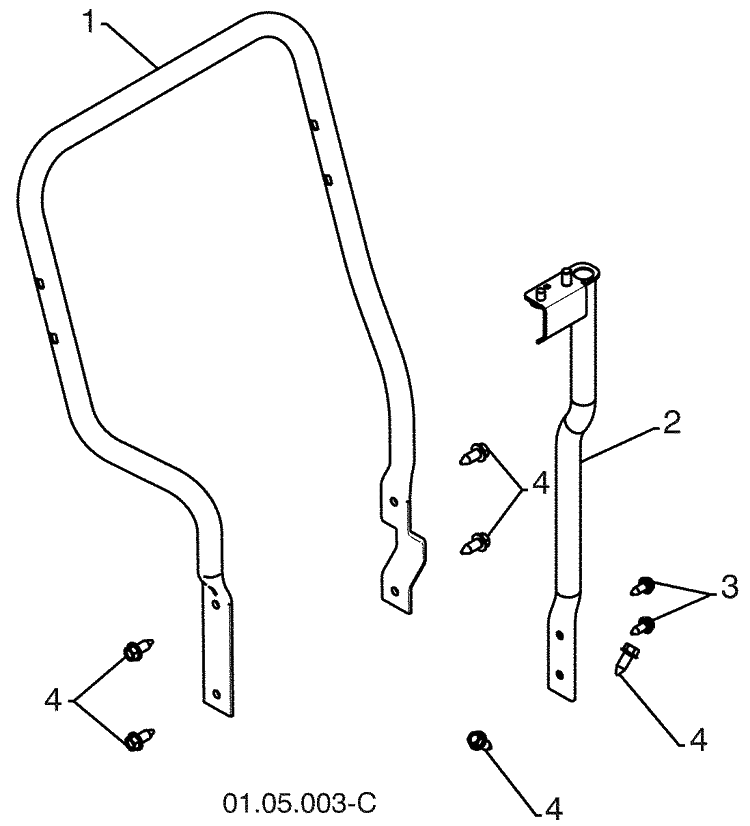 Handles - A 1 Diagram and Parts List for 12524SB (96193004600)(2009-06) Husqvarna Snow Blower