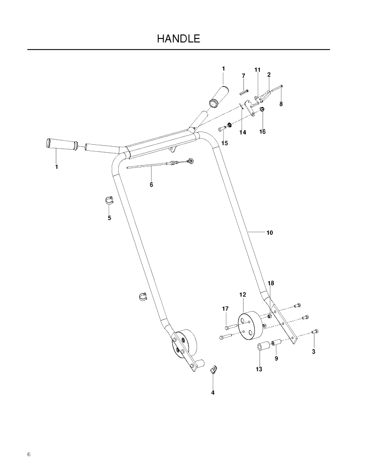 Handle And Controls Diagram and Parts List for SC18 (968999509)(2010-05) Husqvarna Lawn Tractor Accessories