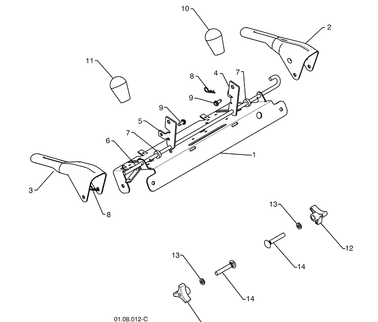 Handles 3 Diagram and Parts List for 1830SB (96193005000)(2009-08) Husqvarna Snow Blower