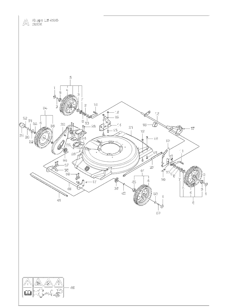 Mower Deck / Cutting Deck Diagram and Parts List for LB453S  Husqvarna Lawn Mower