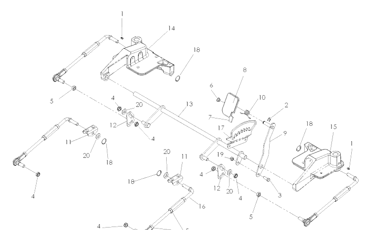 Mower Lift / Deck Lift Diagram and Parts List for Z5426 (968999508)(2007-04) Husqvarna Lawn Mower