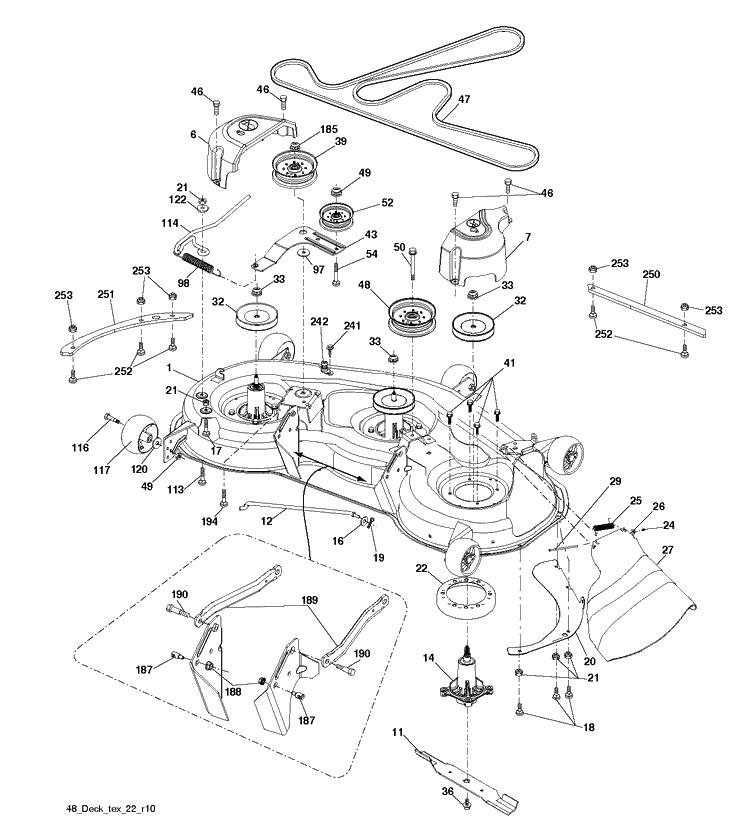 Mower Deck / Cutting Deck Diagram and Parts List for TS148X (96043031200)(2020-06) Husqvarna Lawn Tractor