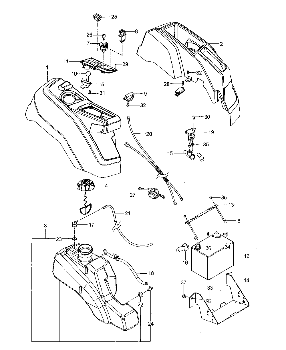 Ignition system Diagram and Parts List for 967271501-00  Husqvarna Lawn Mower