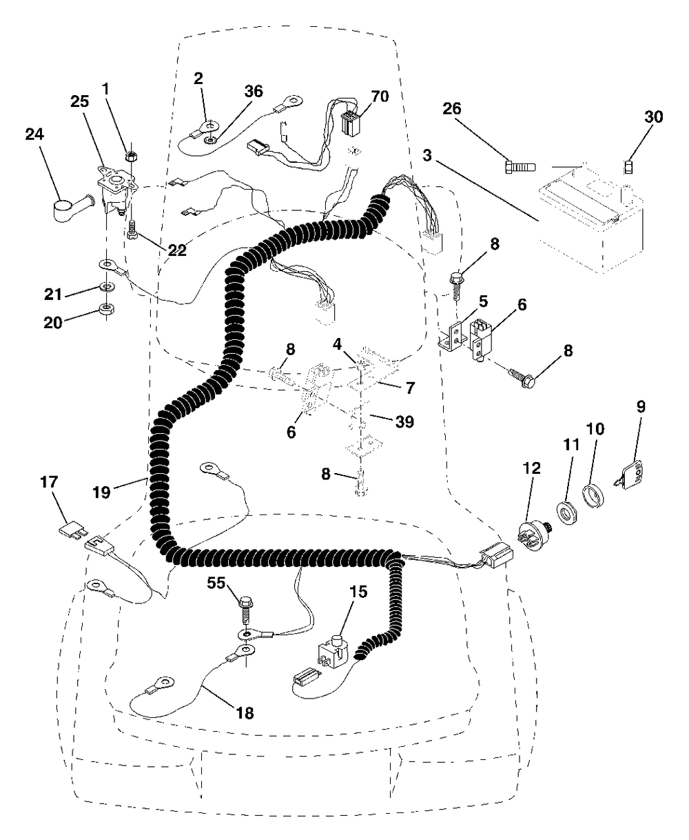 Electrical Diagram and Parts List for LT125 (954170001-B)(1996-10) Husqvarna Lawn Tractor