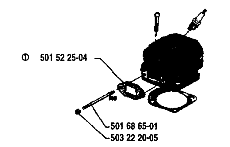 Cylinder Diagram and Parts List for 61 1993-09 Husqvarna Chainsaw