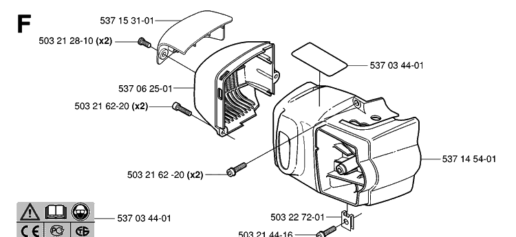 Cover Diagram and Parts List for 326HS99 (X-SERIES)(20030100001-Current) Husqvarna Hedge Trimmer