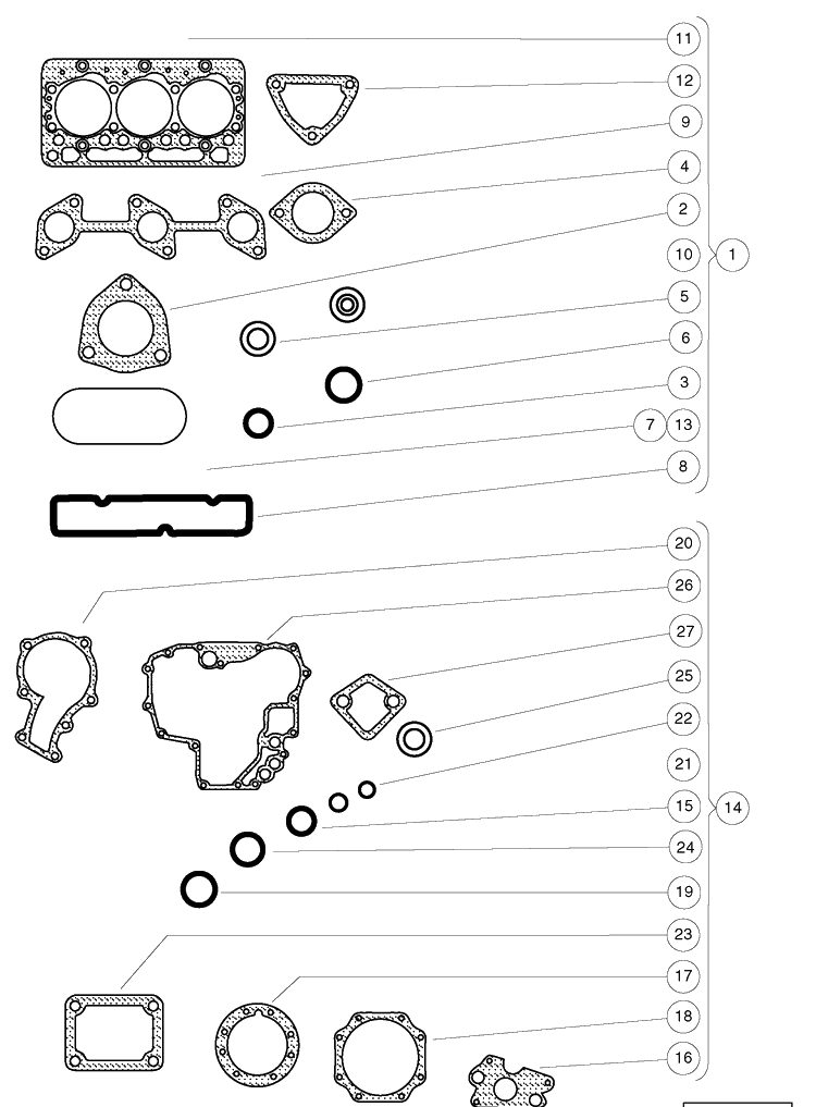Gasket Kits Diagram and Parts List for HUV4421GXP 2009 Husqvarna Lawn Tractor
