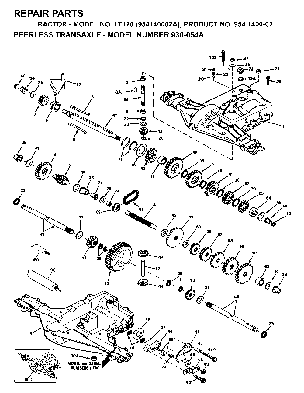 Transmission Diagram and Parts List for LT120 (954140002A)(1997-01) Husqvarna Lawn Tractor