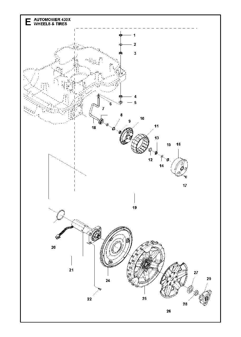 Wheels Tires Diagram and Parts List for 430X 2017-01 Husqvarna Lawn Mower