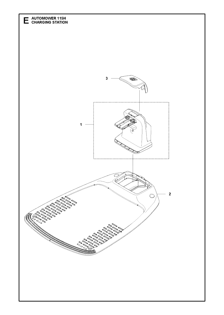 Charging Station Diagram and Parts List for 115H 2019-01 Husqvarna Lawn Mower