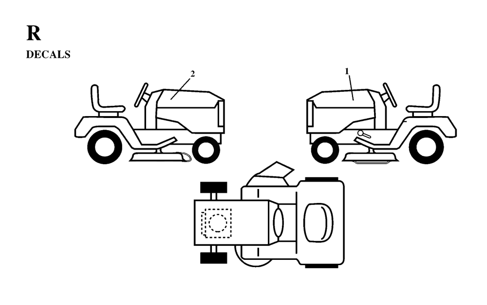 Decals Diagram and Parts List for LT125 (954170002-A)(1997-03) Husqvarna Lawn Tractor