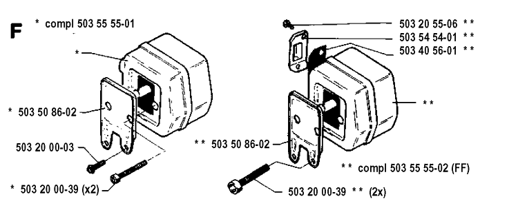 Muffler Diagram and Parts List for 262XP 19924400001-19942300000 Husqvarna Chainsaw