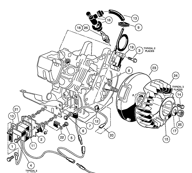 Fe350 Engine - Ignition Components And Flywheel Diagram and Parts List for HUV4210GXP 2005-06 Husqvarna Lawn Tractor