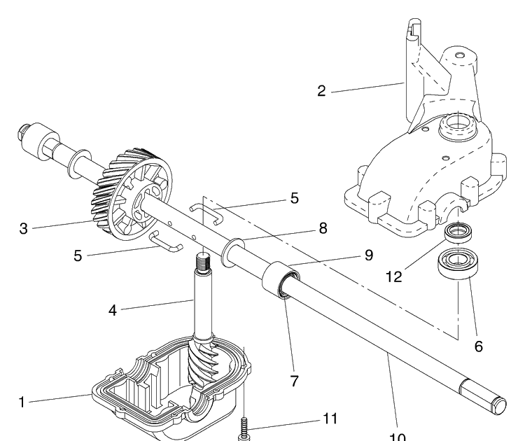 Gear Case Assembly Diagram and Parts List for 5521RS (96143000200)(2005-03) Husqvarna Lawn Mower
