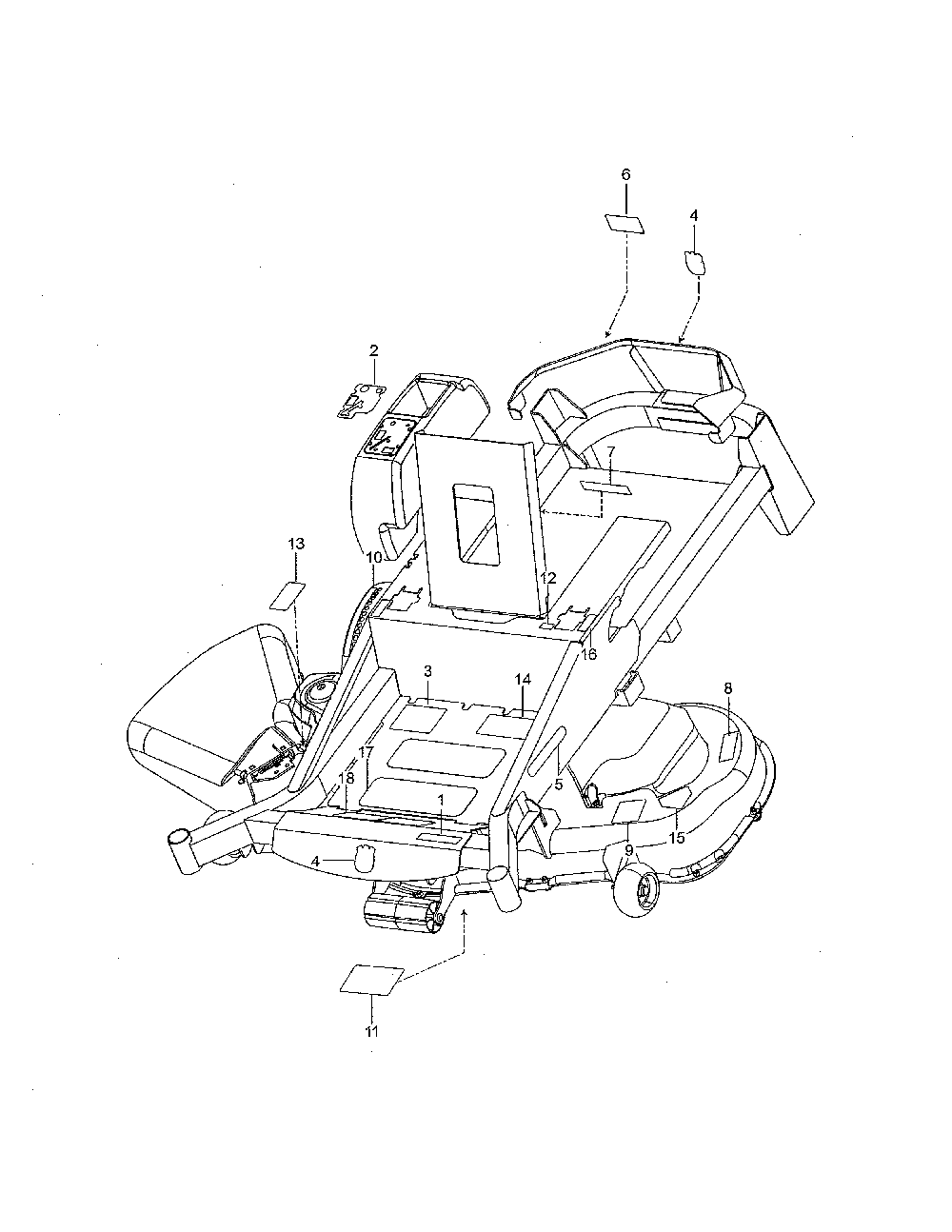 Decals Diagram and Parts List for 967334101-00  Husqvarna Lawn Mower