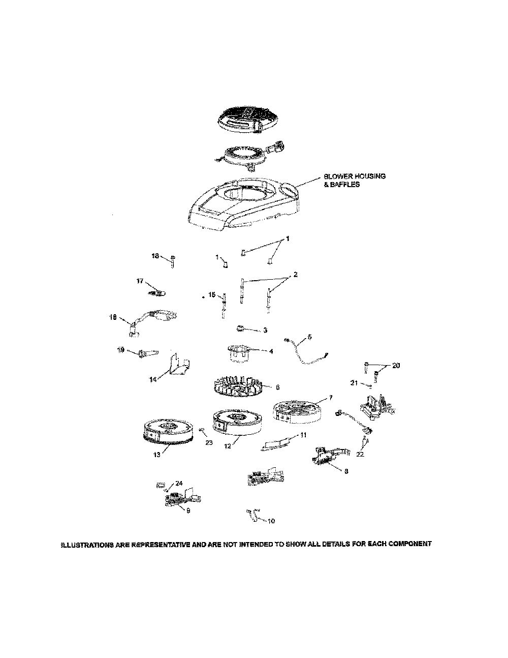 Ignition/charging Diagram and Parts List for HU675AWD-96145001500  Husqvarna Lawn Mower
