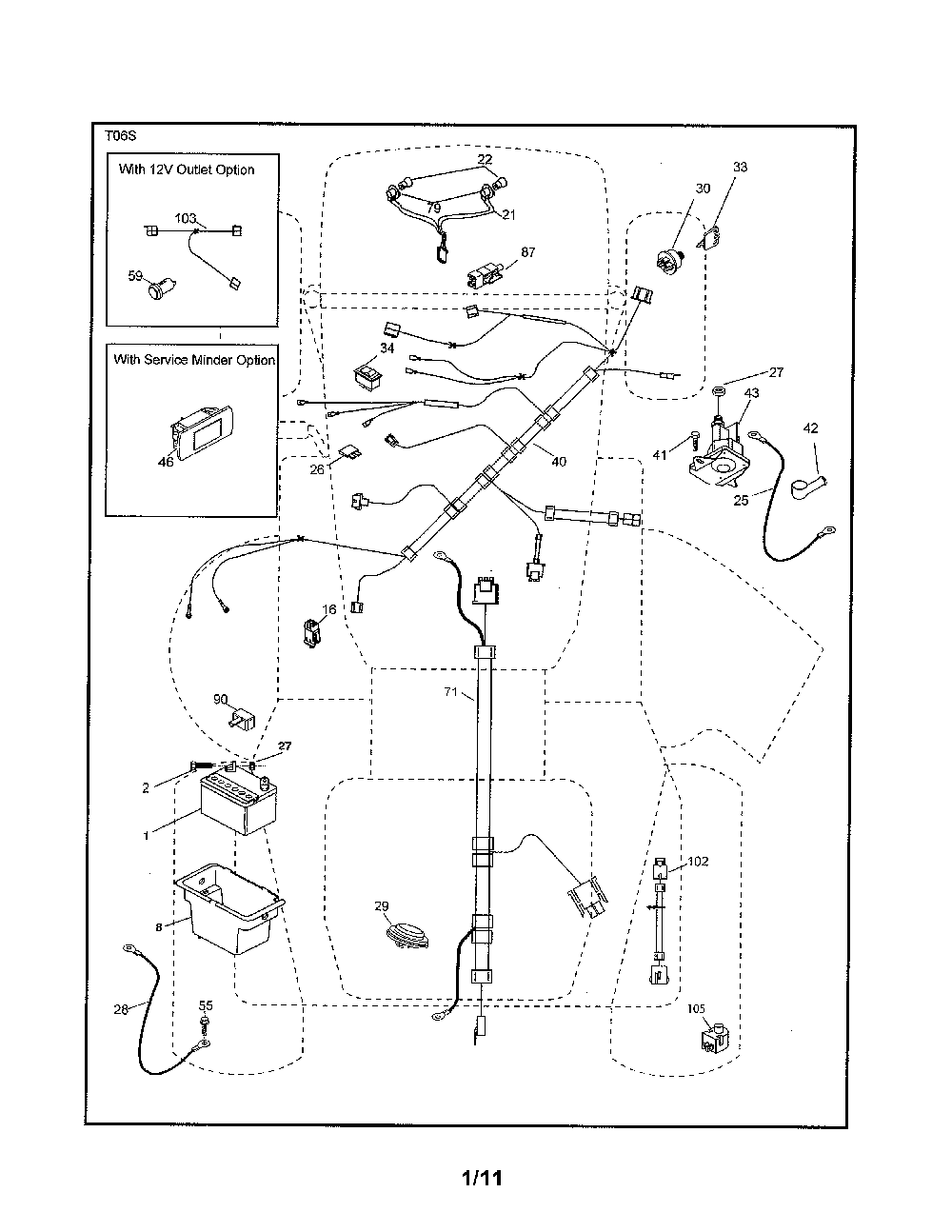 Electrical Diagram and Parts List for YTH20K46-917240460  Husqvarna Lawn Tractor