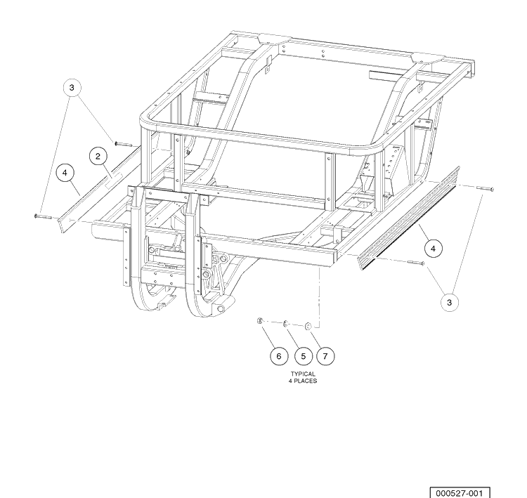 Side Stringers Diagram and Parts List for HUV4421DXP 2006-11 Husqvarna Lawn Tractor