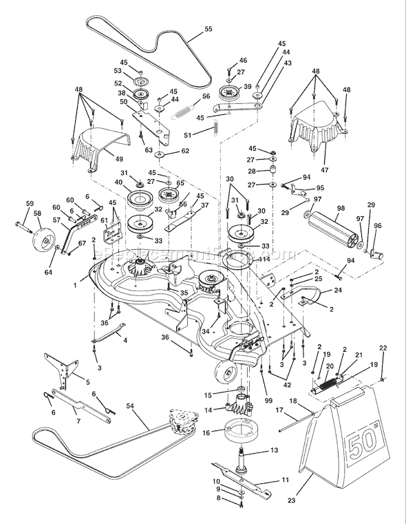 Page G Diagram and Parts List for GTH2350 (GTHK2350A) (954568540) (2002-07) Husqvarna Lawn Tractor