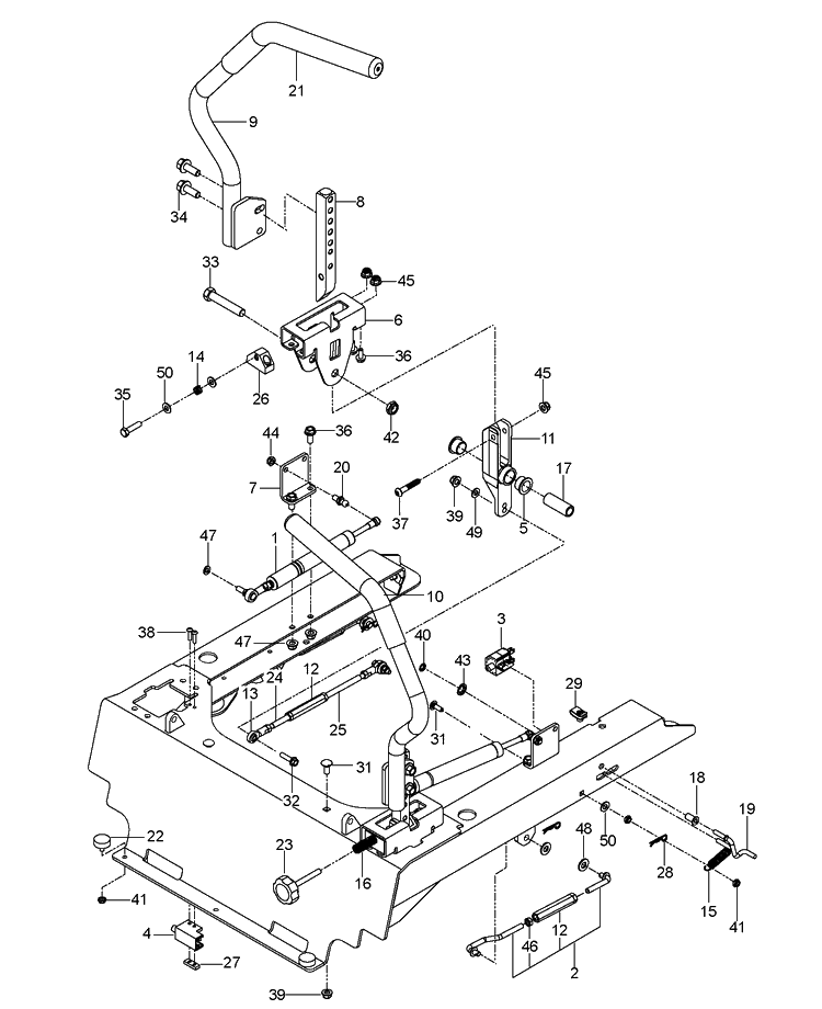 Steering Diagram and Parts List for 96661470200 2016-12 Husqvarna Lawn Mower