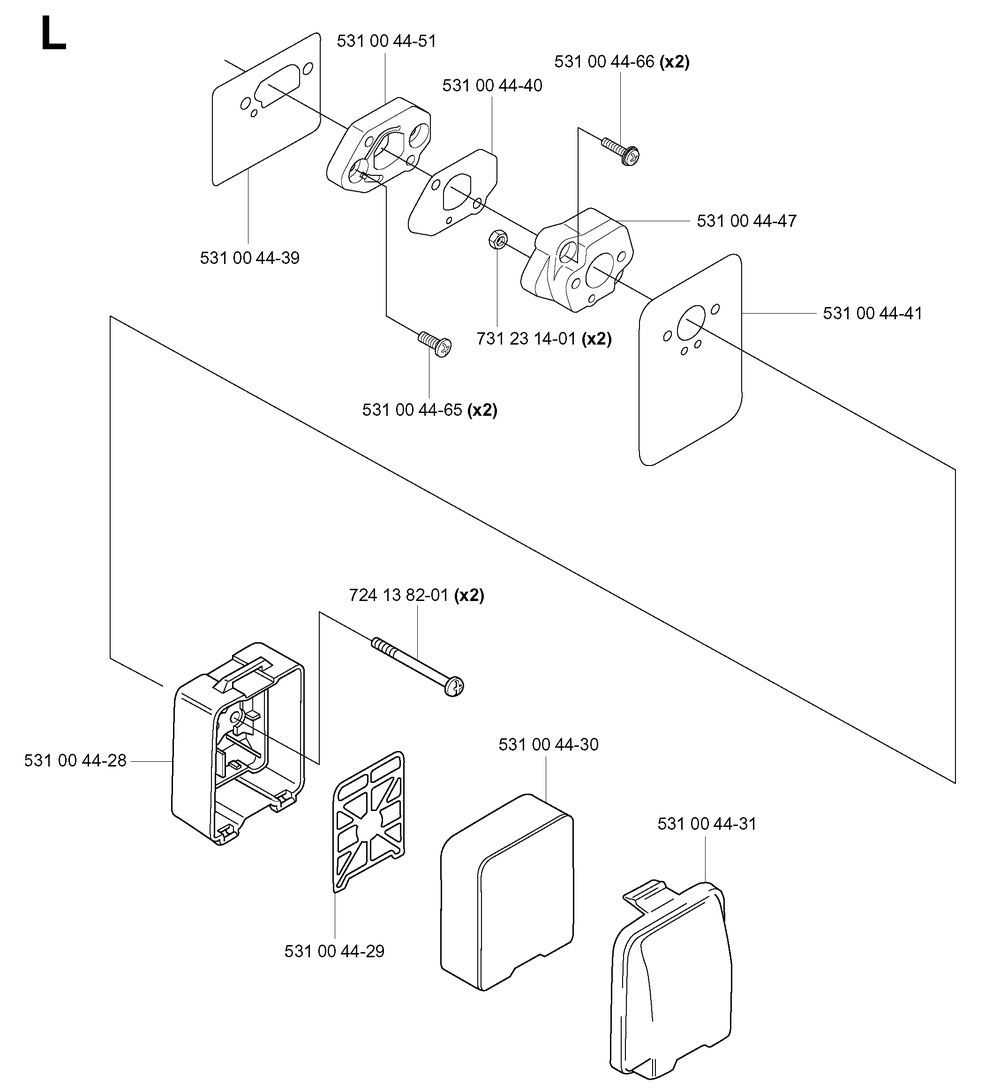 Air Filter Diagram and Parts List for 155B (20014000001-20041499999)(2001) Husqvarna Leaf Blower / Vacuum