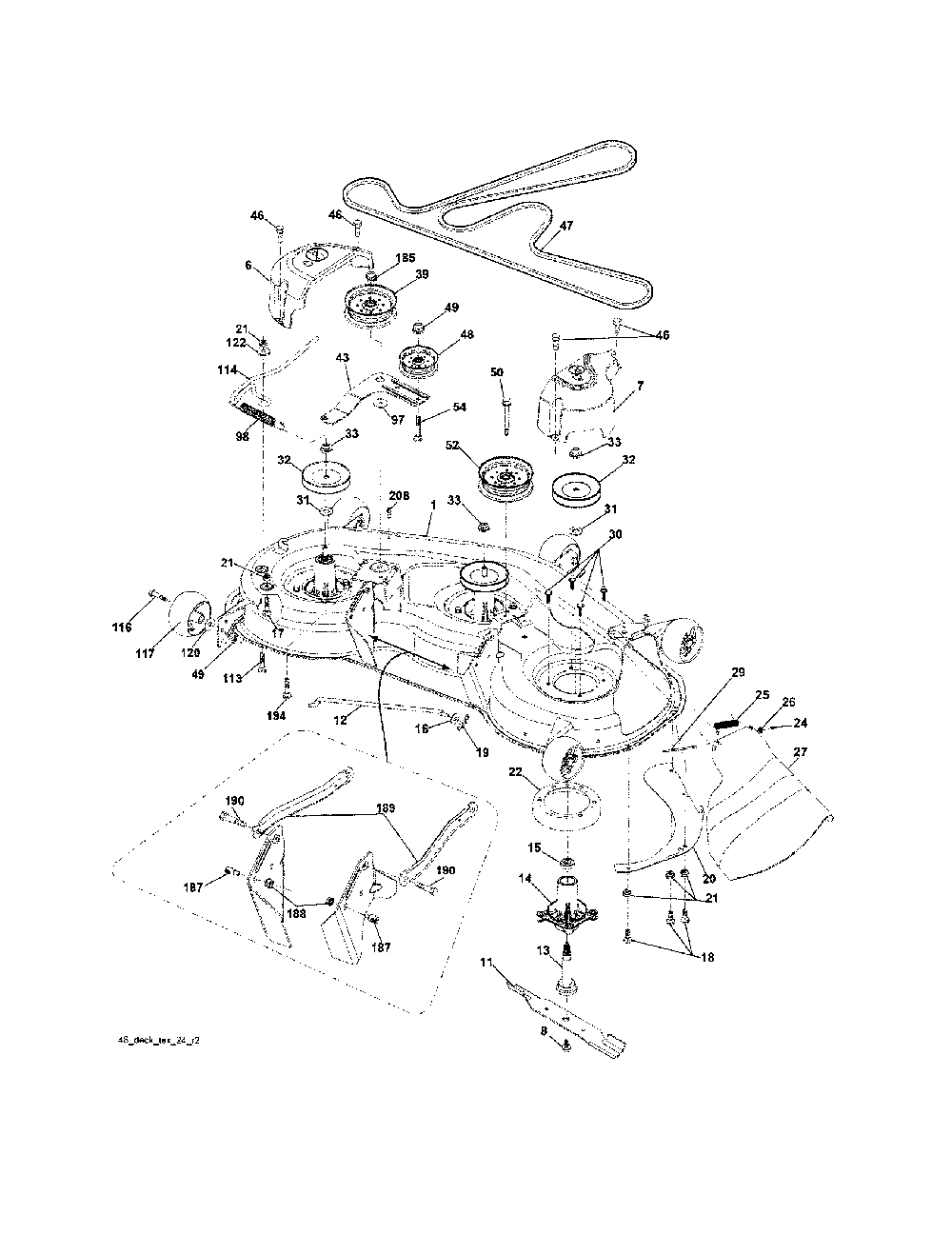 Mower deck Diagram and Parts List for YTH2348-917289560  Husqvarna Lawn Tractor