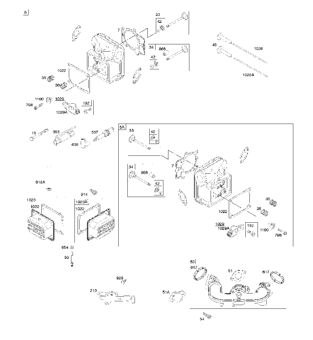 Cylinder head/intake manifold Diagram and Parts List for 967271501-00  Husqvarna Lawn Mower