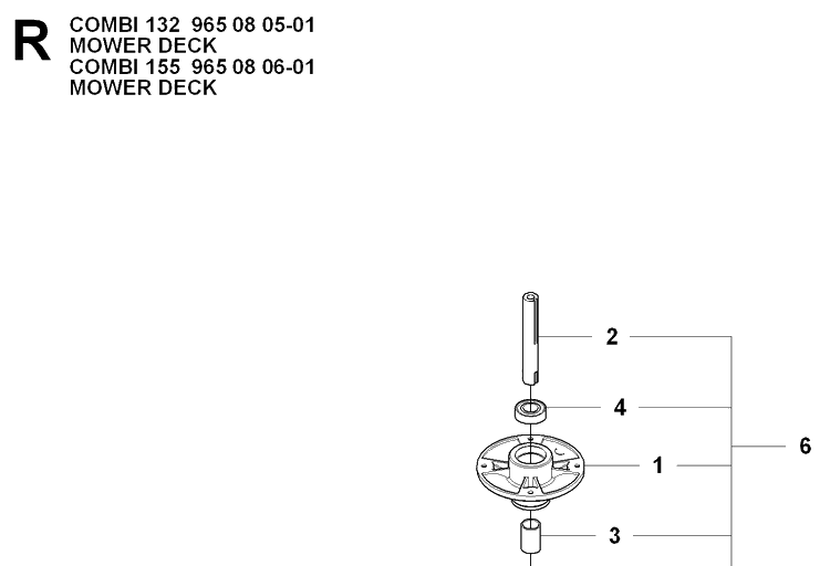 Mower Deck / Cutting Deck Diagram and Parts List for PT26D (965160601)(2008-02) Husqvarna Lawn Mower
