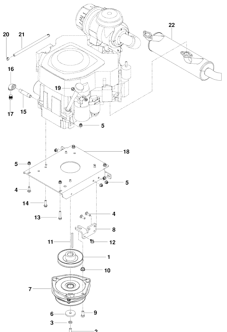 Engine Plate Diagram and Parts List for PZ6030CV (966061101)(2010-01) Husqvarna Lawn Mower