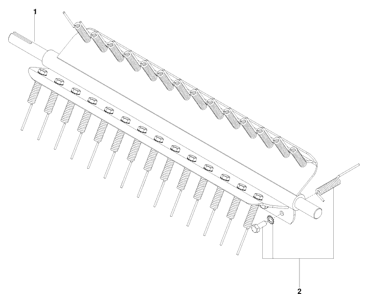 Spring Tine Diagram and Parts List for DTF226 (966068501)(2010-02) Husqvarna Dethatcher
