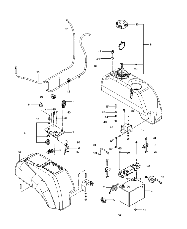 Ignition System Diagram and Parts List for M-ZT52BF (96717700300)(2013-01) Husqvarna Lawn Mower