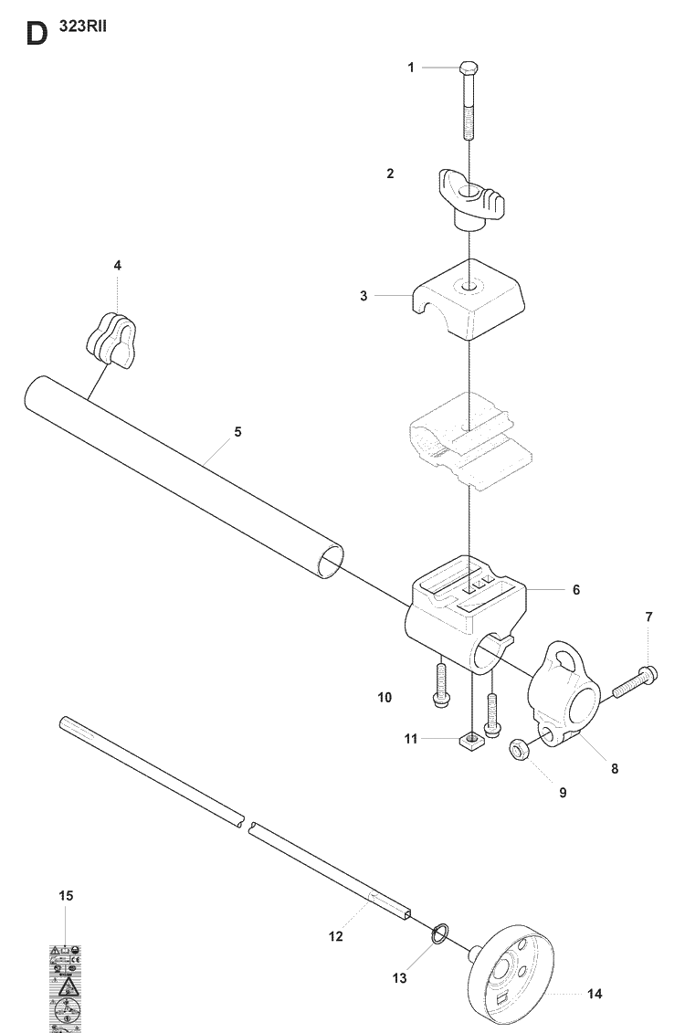 Bevel Gear And Shaft Diagram and Parts List for 327LX 20080900001-Current Husqvarna Edger