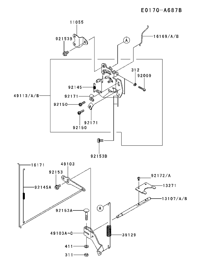 Controls Diagram and Parts List for FX751V-ES00 2017-09 Husqvarna Engine