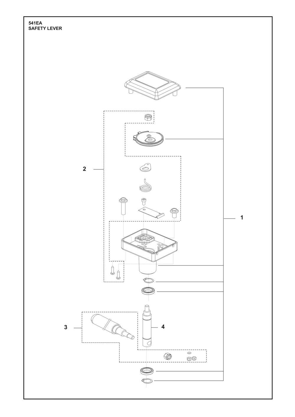 Lever Diagram and Parts List for 541EA  Husqvarna Auger