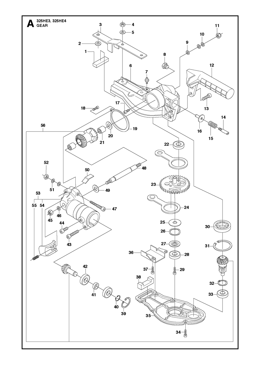 Crankshaft Diagram and Parts List for 325HE3 (966787601)(20150100001-current) Husqvarna Hedge Trimmer