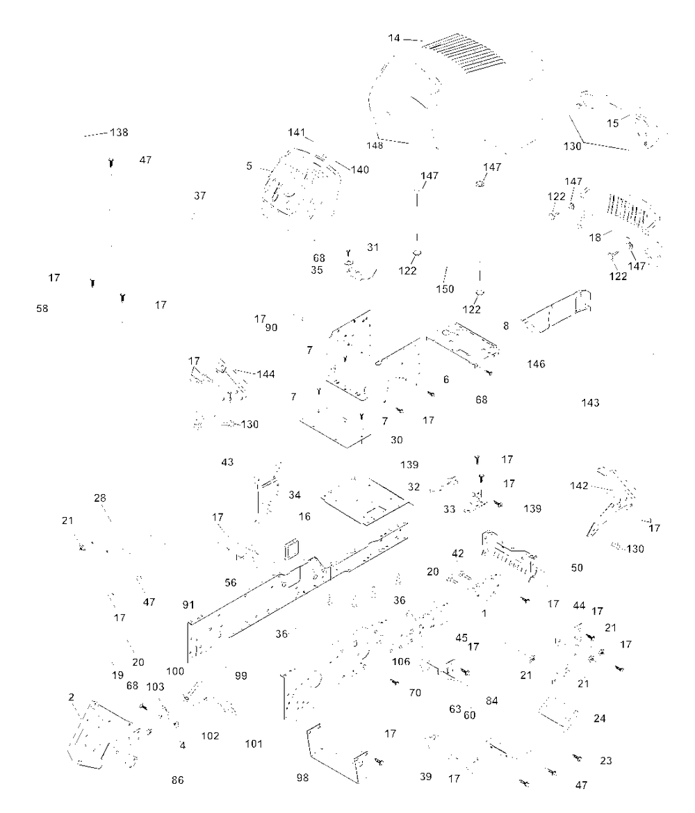Chassis / Enclosures Diagram and Parts List for GTH2250 (954567093-A)(2000-11) Husqvarna Lawn Tractor