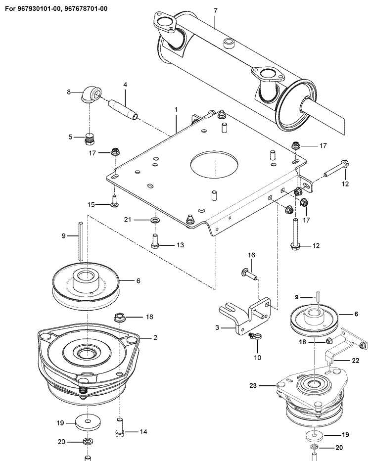 Engine Mounting, Guards And Muffler Diagram and Parts List for Z554X  Husqvarna Lawn Mower