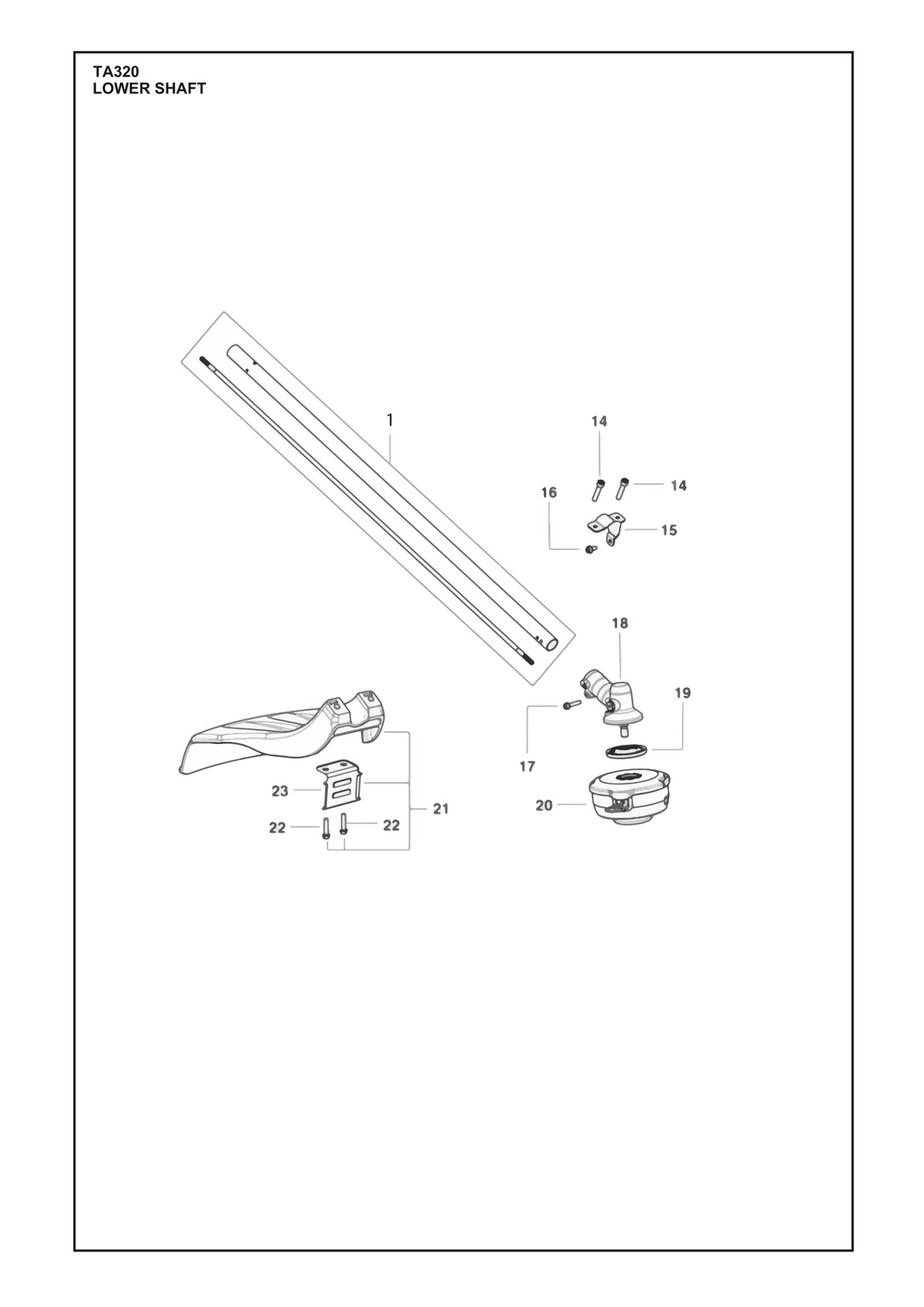 Shaft Diagram and Parts List for 330IKL  Husqvarna Trimmer