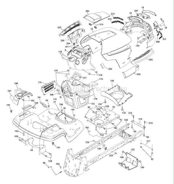 Page A Diagram and Parts List for GTH26K54 (96043003100) (2006-11) Husqvarna Lawn Tractor
