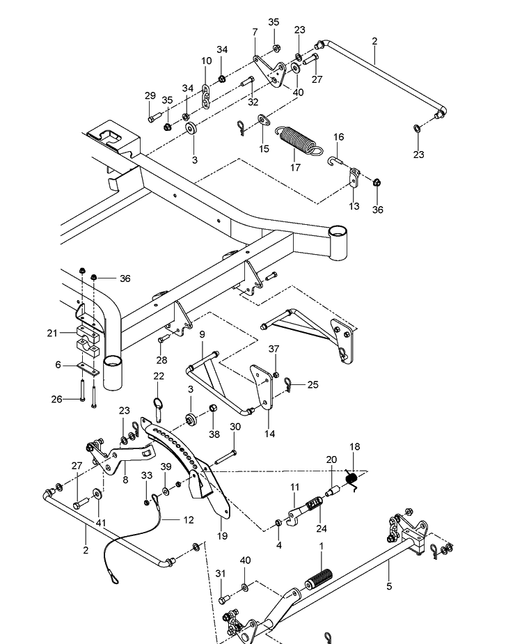 Mower Lift / Deck Lift Diagram and Parts List for M-ZT61BF (96717700400)(2013-01) Husqvarna Lawn Mower